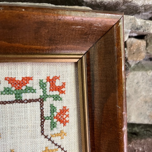 VTG Cross Stitch Friendship Quote Christian Handcrafted Friend Boho Wall Art - Picture 3 of 6